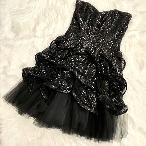 Betsey Johnson Black Sequined Dress
